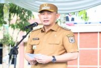 Wali Kota Lubuk Linggau memimpin apel gabungan dan halal bihalal ASN, Senin (30/6/2026). (Foto Dok Ho/RadarBangsa.co.id)