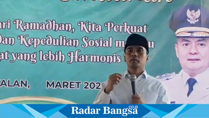 Bupati Bangkalan Lukman Hakim saat Safari Ramadhan di Kecamatan Geger, Senin (16/3/2026). (Foto Dok Ho/RadarBangsa.co.id)
