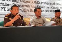 Bupati Bangkalan Lukman Hakim saat membuka FGD dan RUPS PT Sumber Daya Bangkalan di Surabaya, Kamis (21/3/2026). (Foto Dok Ho/RadarBangsa.co.id)