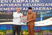 Bupati Pasuruan menyerahkan LKPD unaudited Tahun Anggaran 2025 kepada BPK RI Perwakilan Jawa Timur, Senin (30/3/2026) (Foto Dok Ho/RadarBangsa.co.id)