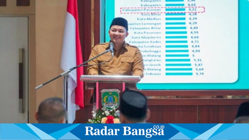 Bupati Pasuruan Rusdi Sutejo saat memberikan imbauan kepada ASN, Selasa (17/3/2026) (Foto Dok Ho/RadarBangsa.co.id)
