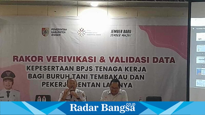 Rapat koordinasi verifikasi data buruh tani tembakau di Hotel Velonia Jember, Rabu (11/3/2026). (Foto Dok Ho/RadarBangsa.co.id)