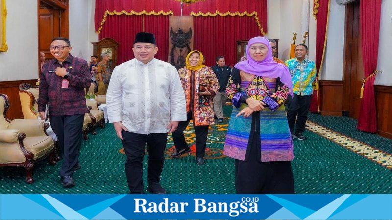 Gubernur Khofifah Indar Parawansa audiensi dengan BPN Jatim percepat pemetaan LSD dan sertifikasi tanah, Senin, 30 Maret 2026 (Foto Dok Ho/RadarBangsa.co.id)