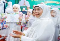 Khofifah Indar Parawansa menghadiri peringatan Nuzulul Qur’an dan penutupan Pesantren Ramadhan Anak di Jakarta, Sabtu (7/3).(Foto Dok Ho/RadarBangsa.co.id)