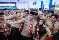 Menaker Yassierli menutup kegiatan Sanlat Ramadan Pramuka di BBPVP Bekasi, Minggu (8/3/2026). (Foto Dok Ho/RadarBangsa.co.id)