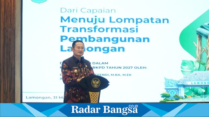 Suasana Musrenbang Lamongan 2026, Bupati Yuhronur Efendi pimpin rapat perencanaan. Senin, 31 Maret 2026 (Foto Dok Ho/RadarBangsa.co.id)