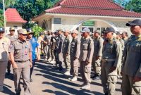 Apel gelar pasukan Satpol PP Bangkalan dalam rangka kesiapan pengamanan Idul Fitri 1447 H, Jumat (13/3/2026). (Foto Dok Ho/RadarBangsa.co.id)