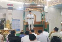 Wali Kota Lubuklinggau Rachmat Hidayat saat Safari Ramadhan di Masjid Agung Al Bari, Selasa (2/3/2026). (Foto Dok Ho/RadarBangsa.co.id)
