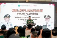 Bupati Pasuruan Rusdi Sutejo saat silaturahmi dengan kepala desa di Pendopo, Kamis (16/4/2026). (Foto Dok Ho/RadarBangsa.co.id)