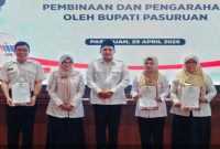 Bupati Pasuruan Rusdi Sutejo memberikan arahan kepada kepala puskesmas di Auditorium Mpu Sindok, Rabu (29/4/2025). (Foto Dok Ho/RadarBangsa.co.id)