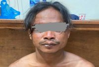 Pelaku di amankan Polsek Kerumutan, Senin (20/04/2026). (Foto Dok Ho/RadarBangsa.co.id)
