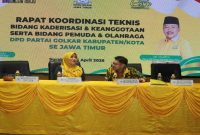Ning Lia Istifhama saat Rakortek Golkar Jatim di Surabaya, Sabtu (12/4/2026). (Foto Dok Ho/RadarBangsa.co.id)
