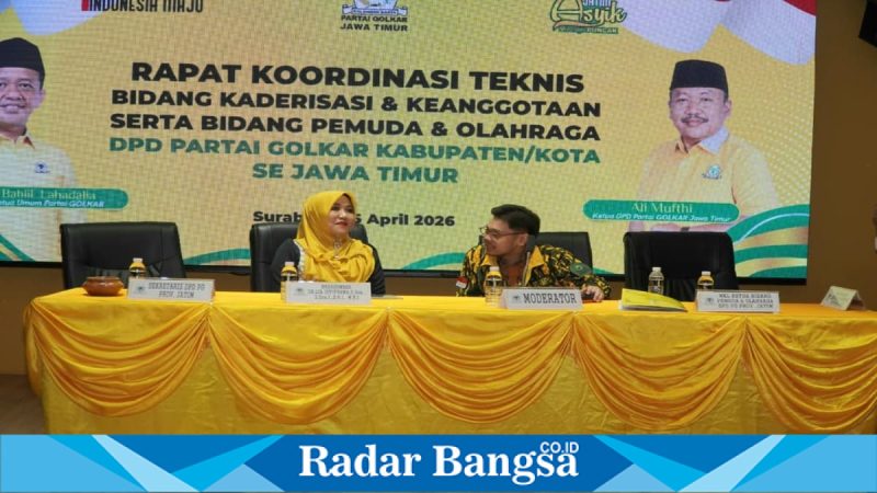 Ning Lia Istifhama saat Rakortek Golkar Jatim di Surabaya, Sabtu (12/4/2026). (Foto Dok Ho/RadarBangsa.co.id)