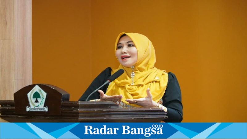 Ning Lia Istifhama saat Rakortek Golkar Jatim di Surabaya, Sabtu (12/4/2026). (Foto Dok Ho/RadarBangsa.co.id)
