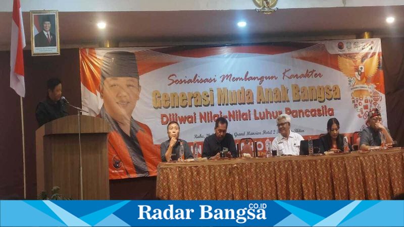 Anggota DPRD Jatim Guntur Wahono saat sosialisasi penguatan karakter generasi muda di Blitar, Rabu (29/4/2026). (Foto Dok Ho/RadarBangsa.co.id)