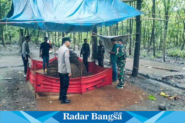 Petugas TNI-Polri membongkar arena judi sabung ayam di Jombang, Senin (20/4/2026). (Foto Dok Ho/RadarBangsa.co.id)