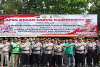 Kapolres Bangkalan memimpin Apel Besar Sabuk Kamtibmas di Bangkalan, Kamis (30/4/2026). (Foto Dok Ho/RadarBangsa.co.id)
