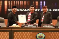 Rapat paripurna penyampaian rekomendasi LKPJ Bangkalan Tahun 2025 di Gedung DPRD, Senin (27/04/2026). (Foto Dok Ho/RadarBangsa.co.id)