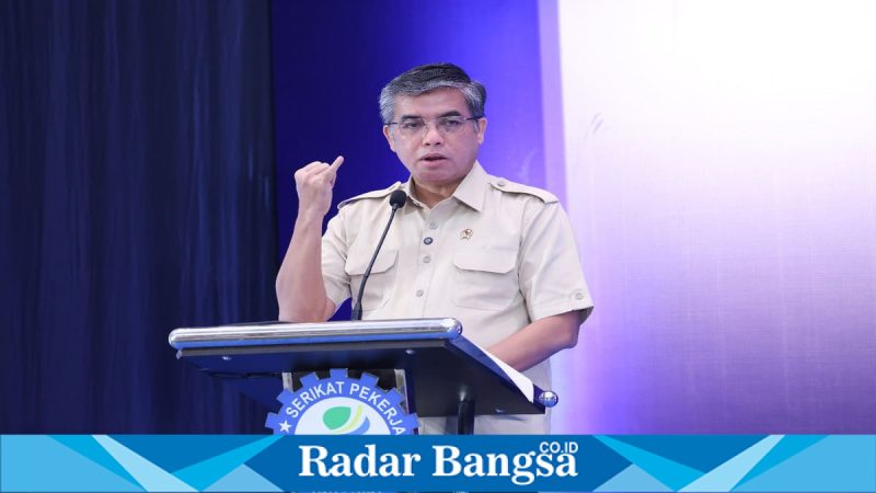Menteri Ketenagakerjaan Yassierli saat seminar di Jakarta, Kamis (23/4/2026). (Foto Dok Ho/RadarBangsa.co.id)