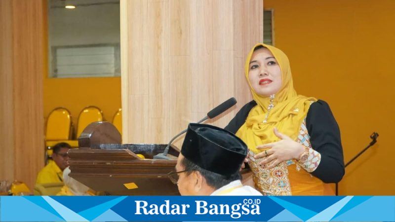 Ning Lia Istifhama saat Rakortek Golkar Jatim di Surabaya, Sabtu (12/4/2026). (Foto Dok Ho/RadarBangsa.co.id)