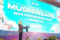 Gubernur Khofifah saat membuka Musrenbang RKPD 2027 di Surabaya, Selasa (14/4) (Foto Dok Ho/RadarBangsa.co.id)