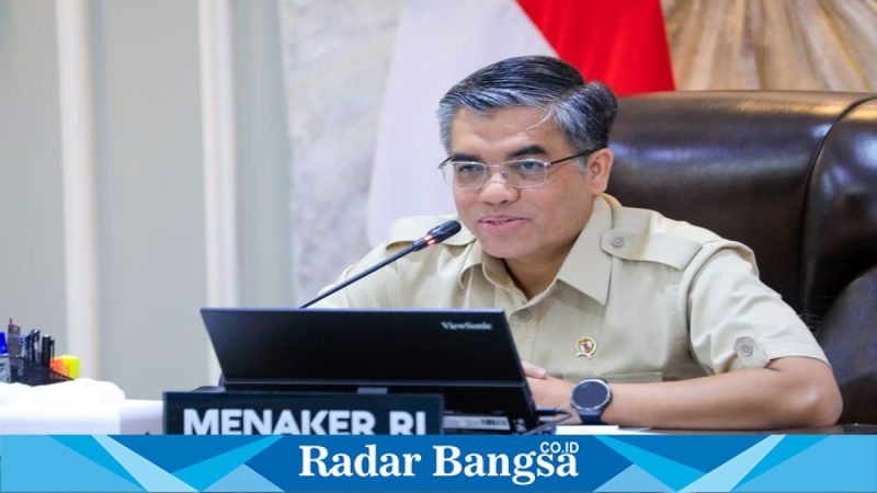 Menteri Ketenagakerjaan, Yassierli Minggu, 5 April 2026. (Foto Dok Ho/RadarBangsa.co.id)