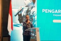 Bupati Bangkalan Lukman Hakim saat memberikan sambutan dalam Rapat Koordinasi dan Evaluasi Pelaksanaan Pemantauan dan Pengawasan Satuan Pelayanan Pemenuhan Gizi (SPPG) di Hotel Harris Surabaya, Kamis, 16 April 2026. (Foto Dok Ho/RadarBangsa.co.id)