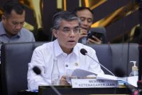 Menaker Yassierli saat rapat pembahasan RUU PPRT di DPR RI, Senin (20/4/2026). (Foto Dok Ho/RadarBangsa.co.id)