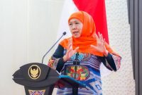 Gubernur Khofifah meluncurkan program riset kolaborasi PTN Jawa Timur di Kediri, Rabu (15/4/2026). (Foto Dok Ho/RadarBangsa.co.id)