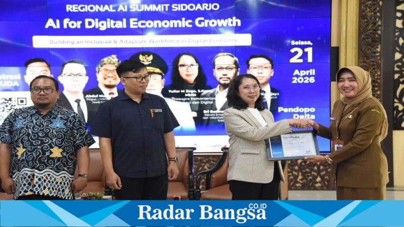 Kegiatan Garuda AI Impact Summit 2026 Regional di Pendopo Delta Wibawa Sidoarjo, Selasa (21/4/2026). (Foto Dok Ho/RadarBangsa.co.id)