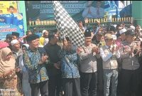 Sebanyak 366 calon jemaah haji Kloter SUB 74 diberangkatkan dari Masjid Agung Asyuhada Pamekasan, Minggu (10/5/2026). (Foto Dok Ho/RadarBangsa.co.id)