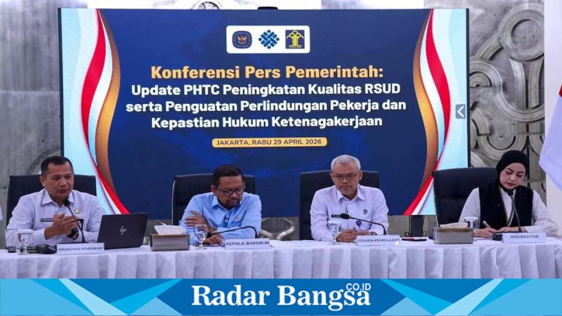 Pemerintah menyampaikan kebijakan ketenagakerjaan pro-pekerja di Jakarta. Rabu, 29 April 2026. (Foto Dok Ho/RadarBangsa.co.id)