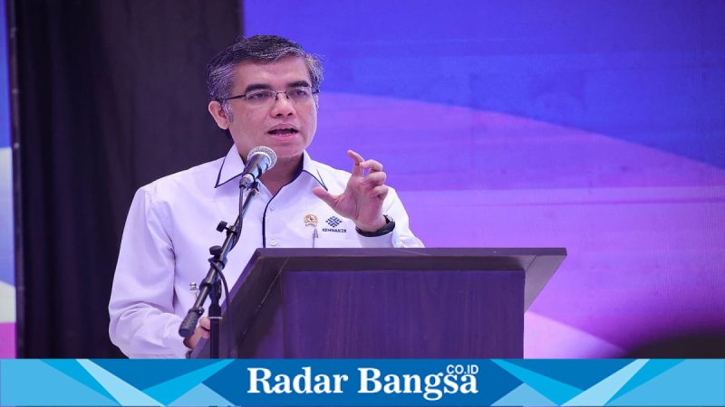 Menteri Ketenagakerjaan Yassierli menjelaskan program JKP di Jakarta. Rabu, 29 April 2026.  (Foto Dok Ho/RadarBangsa.co.id)