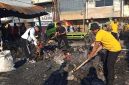 Personel gabungan TNI, Polri, dan Pemkot Semarang kerja bakti membersihkan puing kebakaran Pasar Kanjengan, Jumat, 8 Mei 2026. (Foto Dok Ho/RadarBangsa.co.id)
