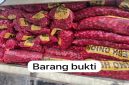 Petugas Satreskrim Polres Pelalawan menunjukkan truk dan ratusan karung bawang ilegal hasil penindakan di Teluk Meranti, Senin (4/5/2026). (Foto Dok Ho/RadarBangsa.co.id)