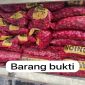 Petugas Satreskrim Polres Pelalawan menunjukkan truk dan ratusan karung bawang ilegal hasil penindakan di Teluk Meranti, Senin (4/5/2026). (Foto Dok Ho/RadarBangsa.co.id)