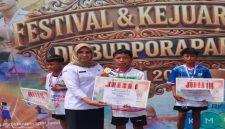 Siswa SDN Sumberbendo Mantup, Akhmad Naufal Ramadhan, usai meraih Juara 1 Atletik Kids Lamongan 2026, Rabu (6/5/2025). (Foto Dok Ho/RadarBangsa.co.id)