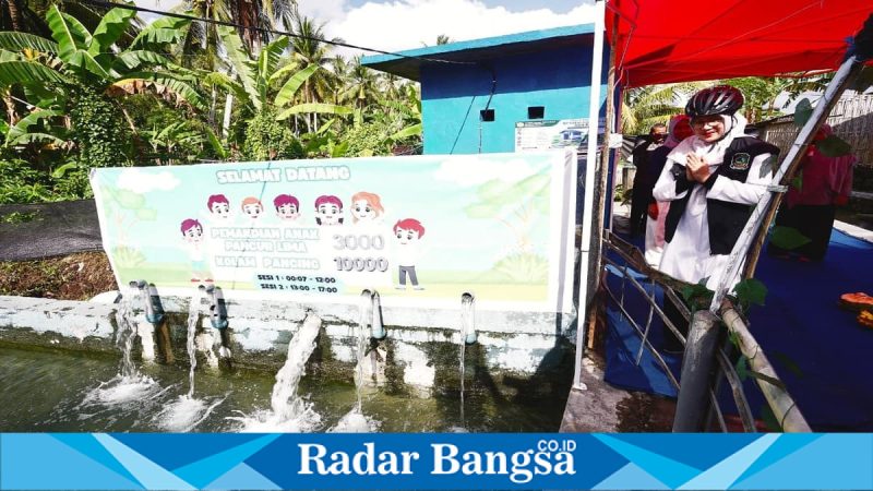 Bupati Banyuwangi Ipuk Fiestiandani meresmikan rumah pompa dan sumur bor bantuan Kementan di Desa Kaotan, Kamis (7/5/2026). (Foto Dok Ho/RadarBangsa.co.id)