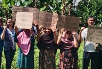 Ratusan warga Bulusan saat aksi deklarasi tolak klaim lahan di Semarang, Jumat (1/5/2026). (Foto Dok Ho/RadarBangsa.co.id)