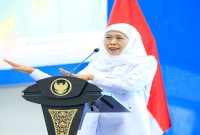 Gubernur Jawa Timur Khofifah Indar Parawansa membuka Rakerprov KONI Jatim 2026 di Gedung STIESIA Surabaya, Rabu (24/6), dengan menekankan pembinaan atlet sejak dini. (Foto Dok Ho/RadarBangsa.co.id)