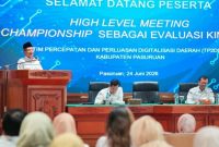 Wakil Bupati Pasuruan Shobih Asrori membuka Rakor Percepatan dan Perluasan Digitalisasi ETPD di Auditorium Mpu Sindok, Rabu (24/6/2026). (Foto Dok Ho/RadarBangsa.co.id)