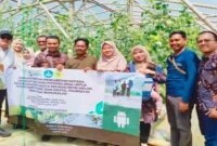 DPMD Bangkalan bersama Fakultas Teknik UTM melakukan monitoring program ketahanan pangan di BUMDes Bumi Mentari, Desa Kampak. (Foto Dok Ho/RadarBangsa.co.id)