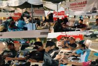 Tenaga kesehatan mengikuti bakti sosial Donor Darah Nakes Peduli di Ruang Terbuka Hijau Mataram, Minggu (5/7/2026). (Foto Dok Ho/RadarBangsa.co.id)