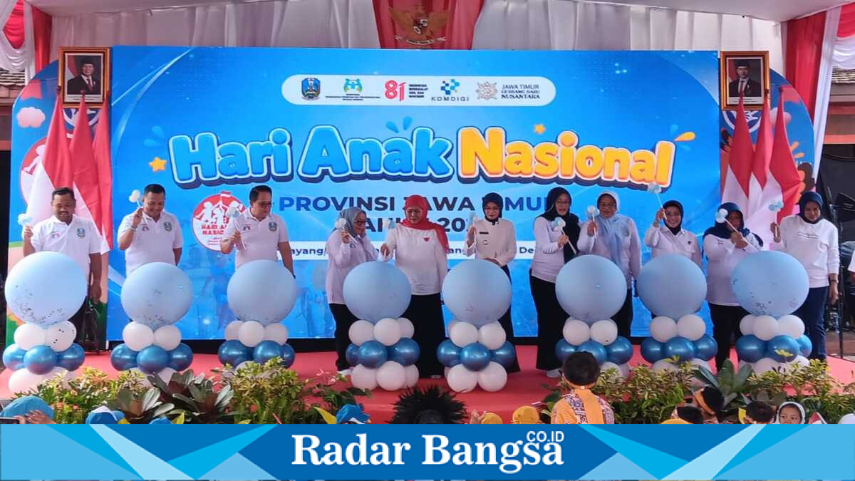 Menteri PPPA Arifah Fauzi menghadiri puncak HAN ke-42 tahun 2026 di Pintu Langit, Prigen, Selasa (28/7/2026). (Foto Dok Ho/RadarBangsa.co.id)