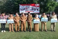 Staf Ahli Bupati Bangkalan Bidang Ekonomi memimpin upacara Hari Koperasi ke-79 di Kantor Pemkab Bangkalan, Senin (13/7/2026). (Foto Dok Ho/RadarBangsa.co.id)
