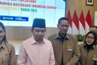 Bupati Jember Gus Fawait menghadiri pelantikan dan pengukuhan Pengurus KORMI Kabupaten Jember Masa Bakti 2025–2030 di Pendopo Wahyawibawagraha, Senin (27/7/2026). (Foto Dok Ho/RadarBangsa.co.id)