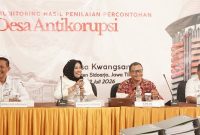 Wakil Bupati Sidoarjo Hj. Mimik Idayana bersama tim KPK RI saat monitoring Desa Kwangsan sebagai calon Desa Anti Korupsi tingkat nasional, Rabu (29/7/2026). (Foto Dok Ho/RadarBangsa.co.id)