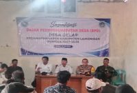 Kapolsek Laren bersama unsur Forkopimcam dan Pemerintah Desa Gelap menghadiri pengukuhan Panitia Pengangkatan BPD periode 2027-2035 di Balai Desa Gelap, Rabu (29/7/2026). (Foto Dok Ho/RadarBangsa.co.id)