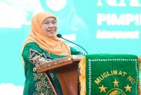 Ketua Umum Dewan Pembina PP Muslimat NU Khofifah Indar Parawansa menghadiri Deklarasi Perdamaian pada Harlah ke-80 PW Muslimat NU Riau di Pekanbaru, Rabu (8/7). (Foto Dok Ho/RadarBangsa.co.id)