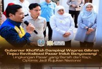 Wakil Presiden Gibran Rakabuming didampingi Gubernur Jawa Timur Khofifah Indar Parawansa meninjau revitalisasi Pasar Induk Banyuwangi, Jumat (10/7/2026). (Foto Dok Ho/RadarBangsa.co.id)